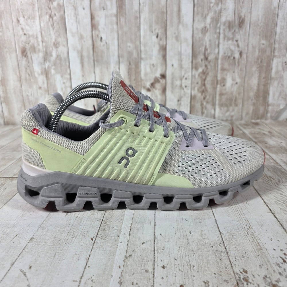 On Cloudswift Women 10.5 Running Shoes Glacier Hay Grey Yellow 41.98921